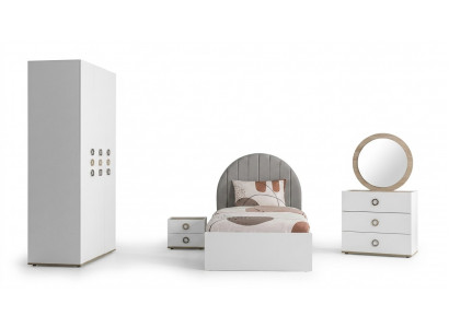Children's Room Complete Bed Frame Children's Furniture Bed Wood White Set 5 Pieces
