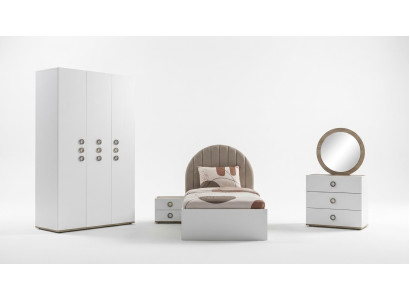 Complete children's bedroom set bed children's furniture wood white 5-piece set