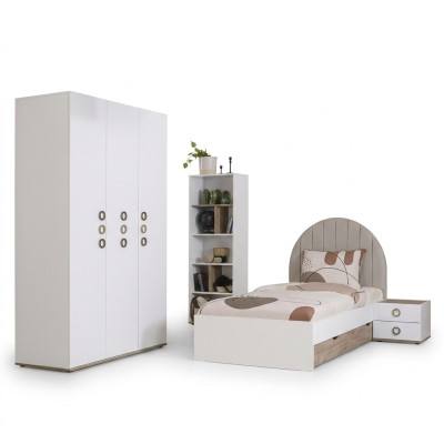Design children's room complete bed children's furniture wood white set 4-piece new
