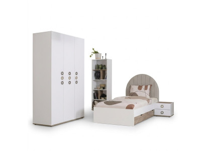 Design children's room complete bed children's furniture wood white set 4-piece new