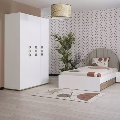 Children's furniture children's room youth bed set bed wood white set 3-piece