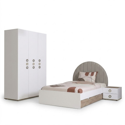 Children's furniture children's room youth bed set bed wood white set 3-piece