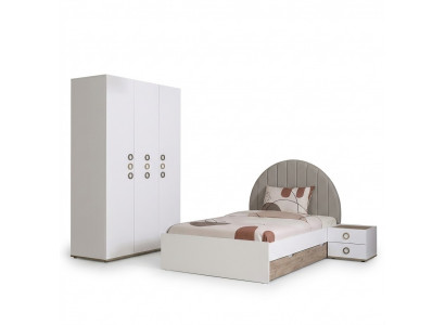 Children's furniture children's room youth bed set bed wood white set 3-piece