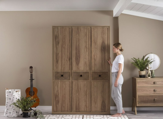 Wardrobe Cabinet Wooden Cabinet Bedroom Furniture Wood Brown New