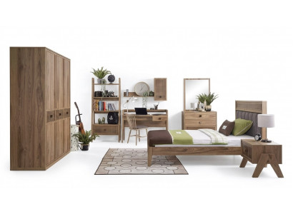 Children's Furniture Group Youth Bed Kids' Room Bed Wood Brown Set 8-piece
