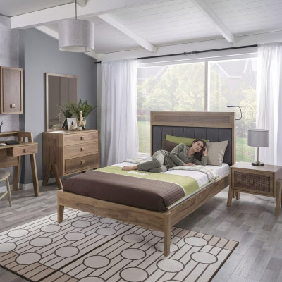 Children's furniture complete children's bed nursery bed wood brown 4-piece set