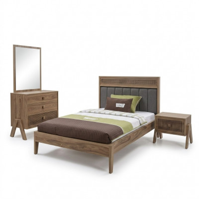 Children's furniture complete children's bed nursery bed wood brown 4-piece set