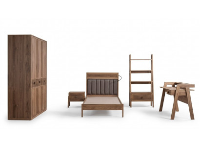 Youth bed bedroom furniture wooden bed complete bed brown set 5 pieces