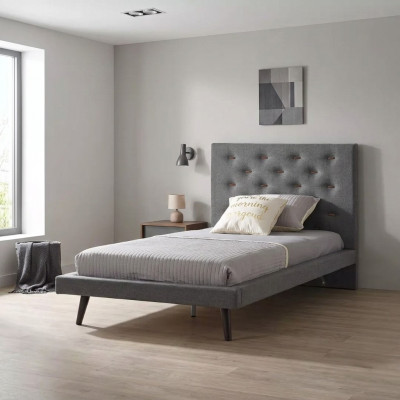 Bed frames, bed frame, bed 120 cm, children's bed, youth bed, fabric gray
