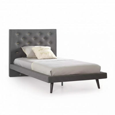 Bed frames, bed frame, bed 120 cm, children's bed, youth bed, fabric gray