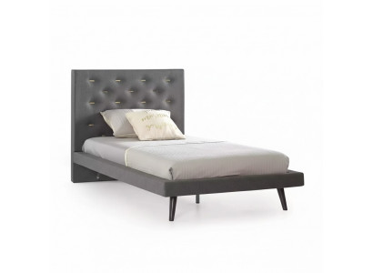 Bed frames, bed frame, bed 120 cm, children's bed, youth bed, fabric gray