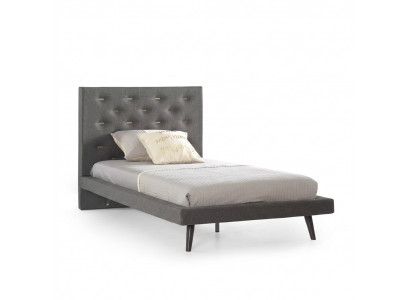 Bed 100 cm bed frames bed frame children's bed youth bed fabric grey