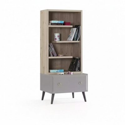 Bookshelf Freestanding Shelf Children's Shelf Cabinet Bookcase Wood Gray
