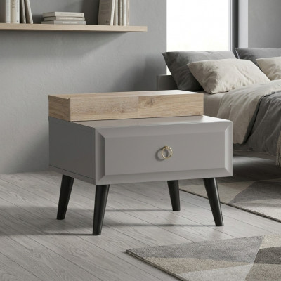 Nightstand Design Bedside Table Children's Nightstand Kids' Room Wood Gray
