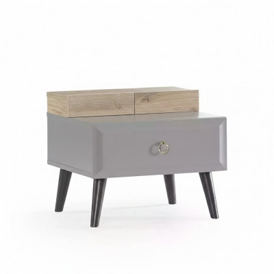 Nightstand Design Bedside Table Children's Nightstand Kids' Room Wood Gray