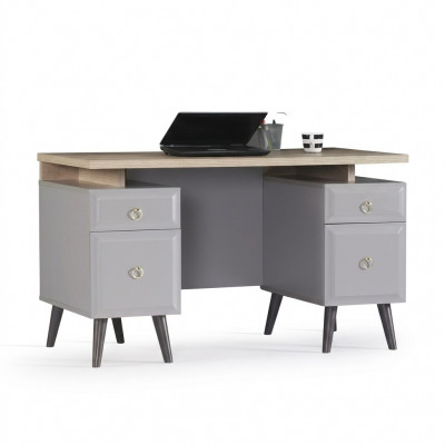 Computer desk, writing desk, children's desk, wood, gray, table design