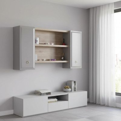 Wall cabinet children's room bookshelf wood gray design