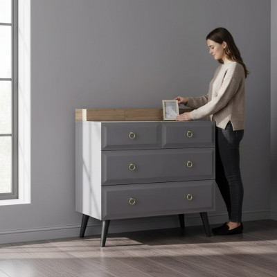 Dresser Cabinet Children's Room Dressers Wood Grey Modern Youth Room