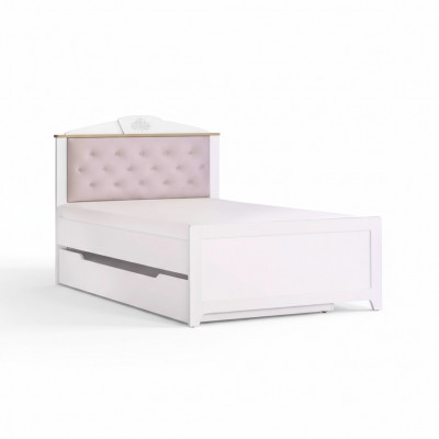 Chesterfield Functional Bed Pull-Out Children's Bed Bed 120 Wood Pink