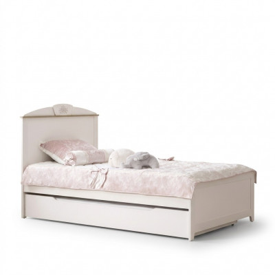 Children's bed wooden bed multifunctional pull-out bed 100 wood white new