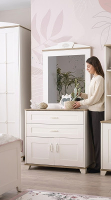 Dresser set with mirror wardrobe wood white dresser design
