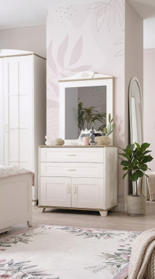 Dresser set with mirror wardrobe wood white dresser design