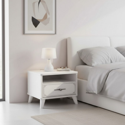 Bedside table nightstand bedroom wood white children's bedside table luxury