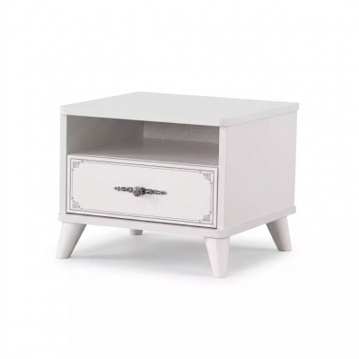 Bedside table nightstand bedroom wood white children's bedside table luxury