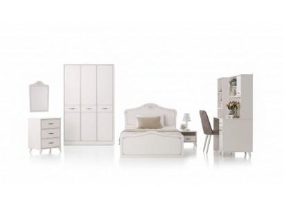 Complete Youth Functional Bed Set 8-Piece Pull-Out Wood White