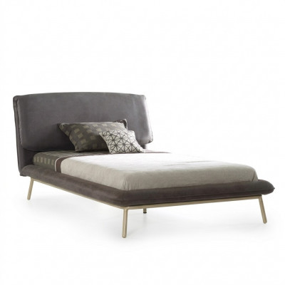 Upholstered bed bed frame bed bedstead fabric gray youth bed bedsteads