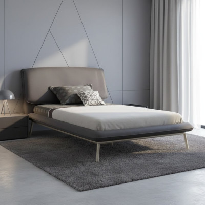 Bed frame bed 100 cm bed frame upholstered bed fabric gray youth bed