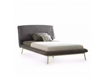Bed frame bed 100 cm bed frame upholstered bed fabric gray youth bed