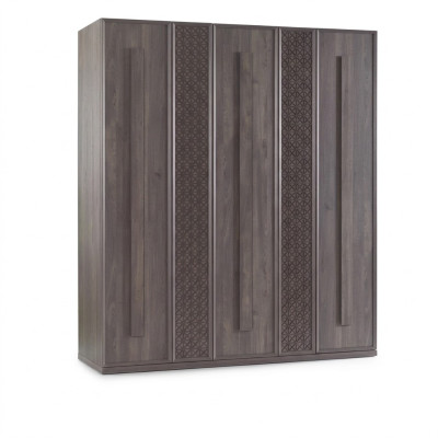 Luxury wardrobe cupboard wooden cabinet furniture wood gray 5-door design