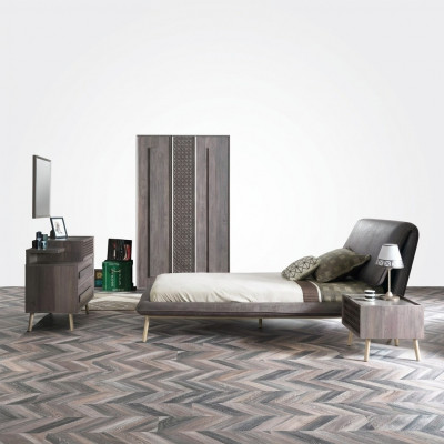 Complete youth bed children's furniture children's room bed wood gray set 5-piece