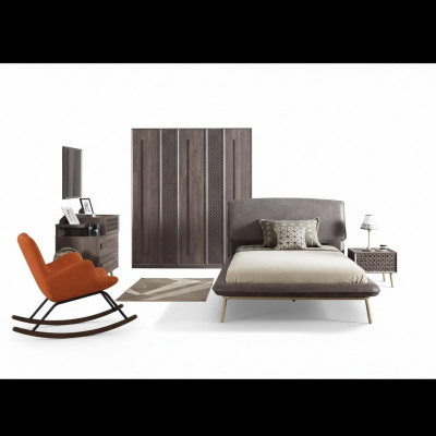 Children's furniture kids' room ensemble youth bed wooden bed gray 5-piece set