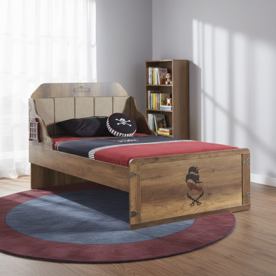 Bed frame functional bed extendable pirate brown wood children's bed bed