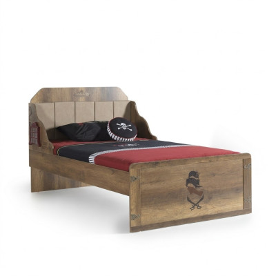 Bed frame functional bed extendable pirate brown wood children's bed bed