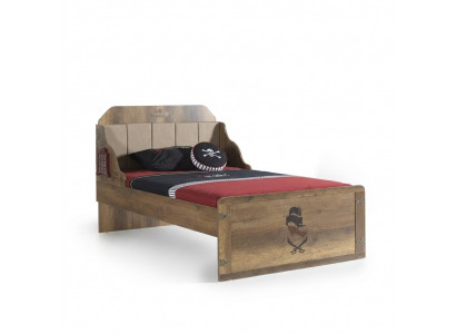 Bed frame functional bed extendable pirate brown wood children's bed bed