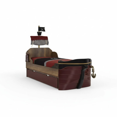 Functional bed pirate beds children's bed bed wood youth bed brown pirates