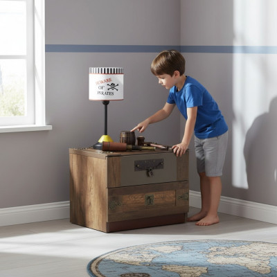Nightstand Children's Room Bedside Table Wood Brown Children's Nightstand Luxury