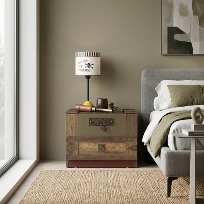 Nightstand Children's Room Bedside Table Wood Brown Children's Nightstand Luxury