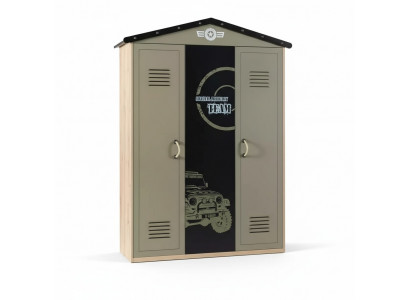 Wardrobe Wooden Cabinet Luxury Wardrobe Furniture Wood 3-Door 0Design Green