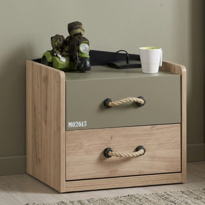 Nightstand bedside table bedroom wood brown children's nightstand green