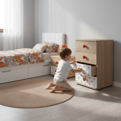 Children's furniture dresser star cabinet wood dressers sideboard design white