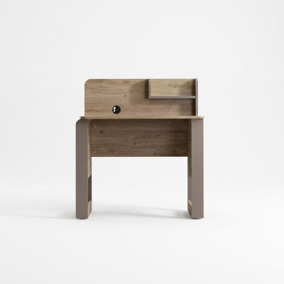 Desk set wooden table shelf brown children's room workstation