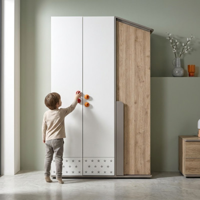 Modern wardrobe wooden cabinet furniture wood 3-door design white