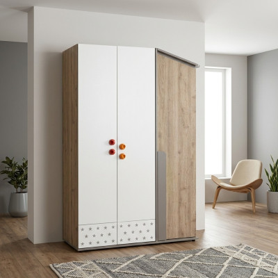Modern wardrobe wooden cabinet furniture wood 3-door design white
