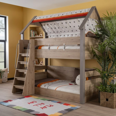 Bunk bed children's bed bed bed frame children's room wood brown design