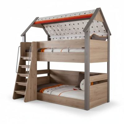 Bunk bed children's bed bed bed frame children's room wood brown design