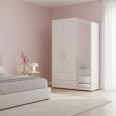 Design wardrobe wooden cabinet cabinet furniture wood mirror white new